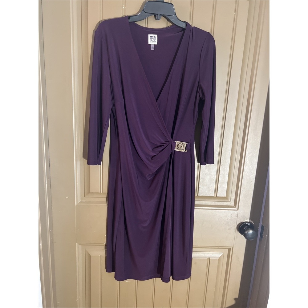 Anne Klein Women's Purple Dress Size 12 for Dinner, Office, or Summer Evening